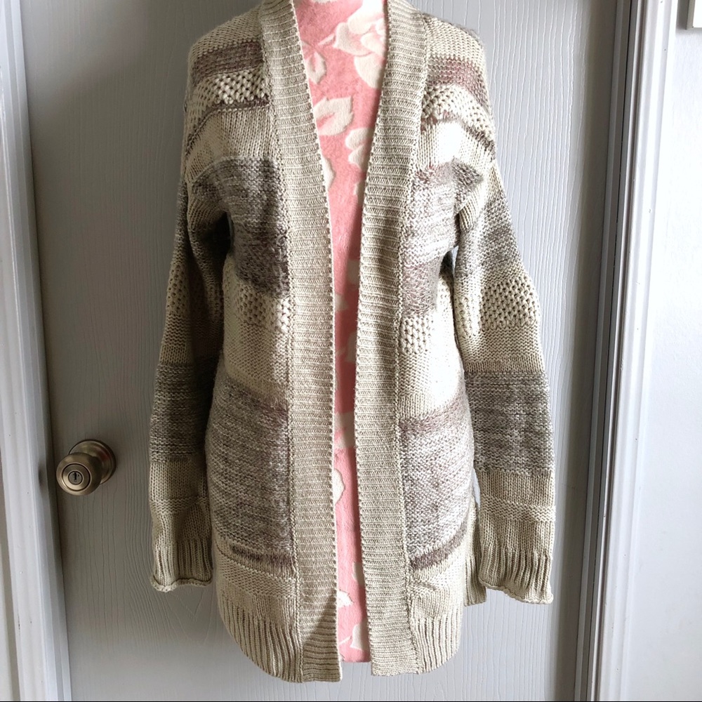 Gray Striped Grunge Sweater Mossimo Look Sz M